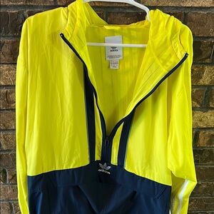 Adidas Yellow and Navy Windbreaker